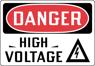 Electrical Safety Sign - Danger: High Voltage with Symbol ...