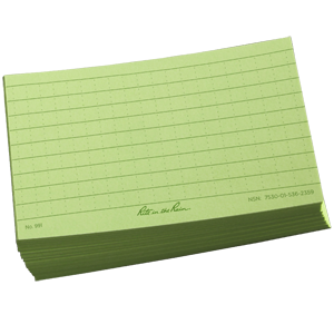 3 x 5 Inch All Weather Index Cards - Green or Tan