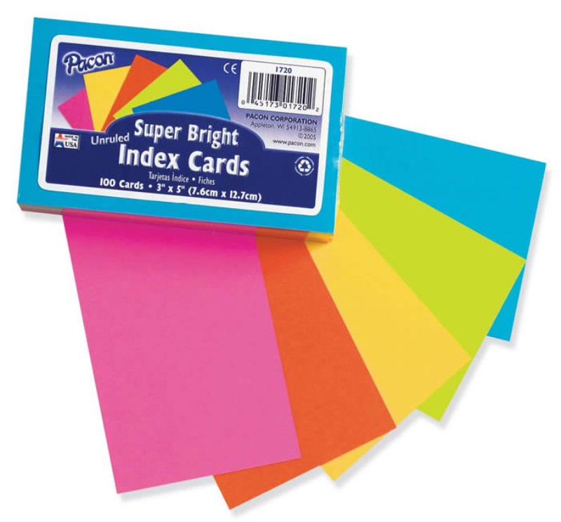 Colorful Index Cards