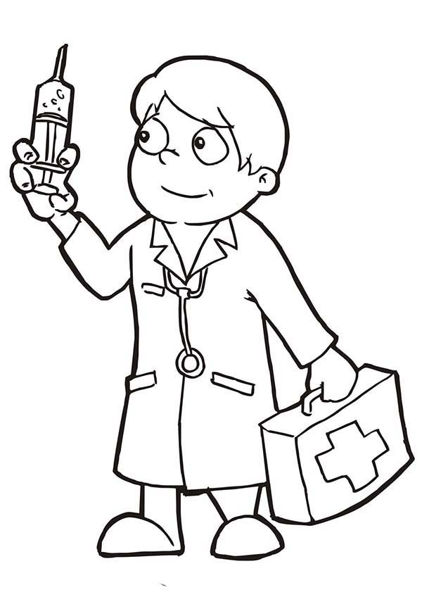 A Doctor Coloring Page - AZ Coloring Pages