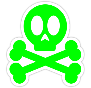 Poison Skull and Cross Bones ( Green )" Stickers by Mehdals ...
