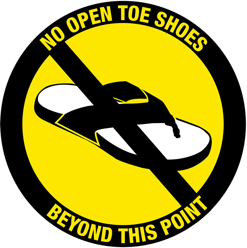 No Open Toe Shoes Floor Sign | Creative Safety Supply
