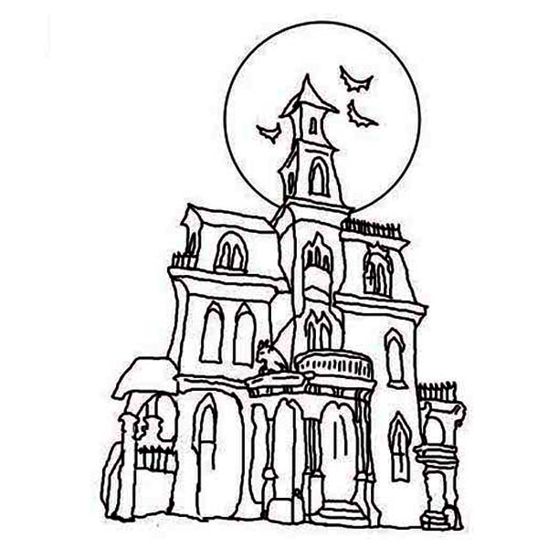 Haunted Palace in Haunted House Coloring Page: Haunted Palace in ...