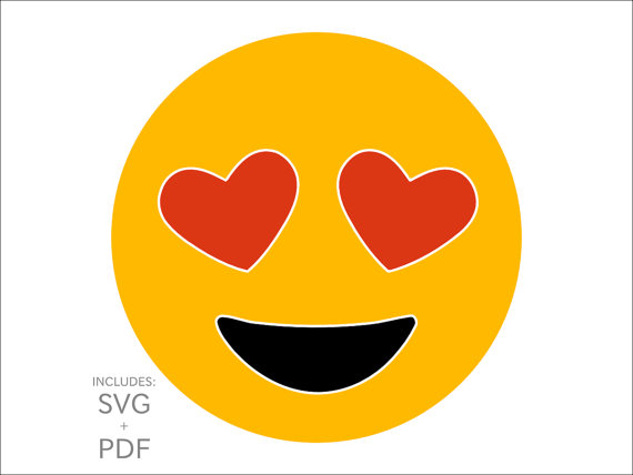 Cuttable Emoji SVG Heart Shaped Eyes Lover by DollarMonograms