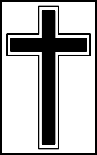 Clip Art Image: Picture of a Christian cross in black and white ...