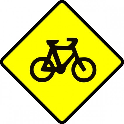 Caution Bike Road Sign Symbol clip art Free vector in Open office ...