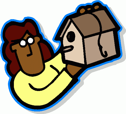 woman_with_birdhouse clipart - woman_with_birdhouse clip art