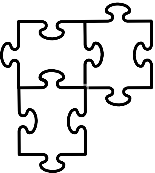Black And White Puzzle Clipart