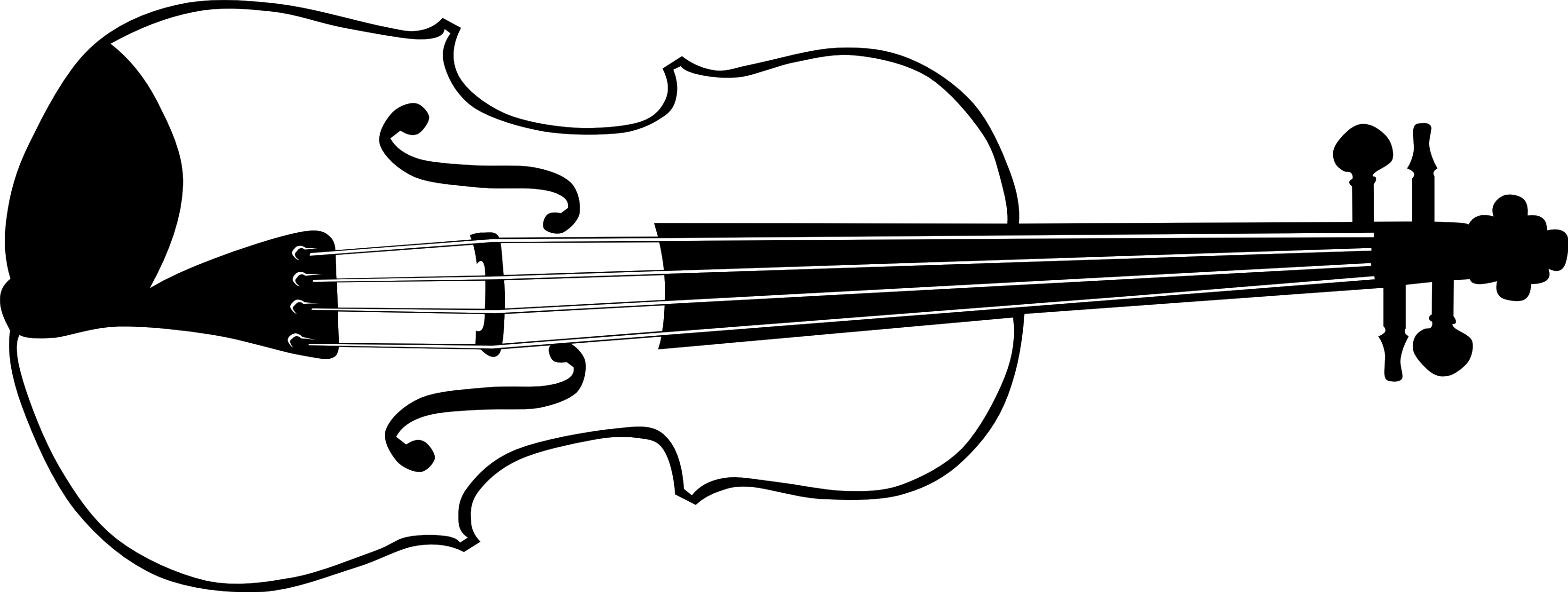 Clip Art: Violin 2 Black White Line Art ...