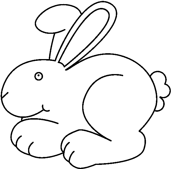 Black and white clipart rabbit