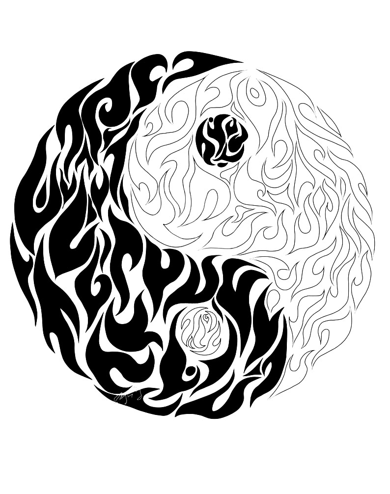 Tibet - Coloring pages for adults : coloring_yin_yang_details