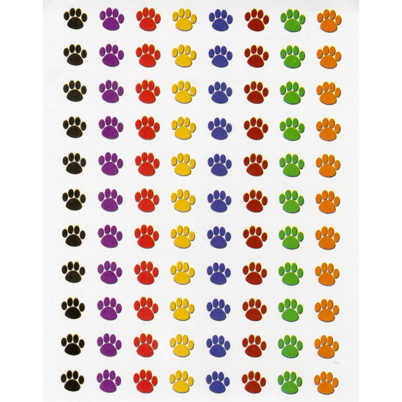 Mini Colorful Paw Prints Stickers