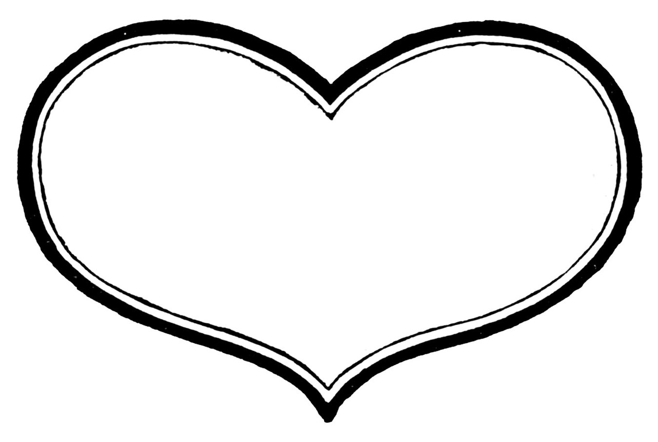 Heart clipart images black and white