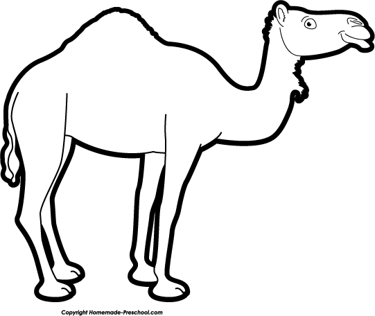 Camel Black And White Clipart