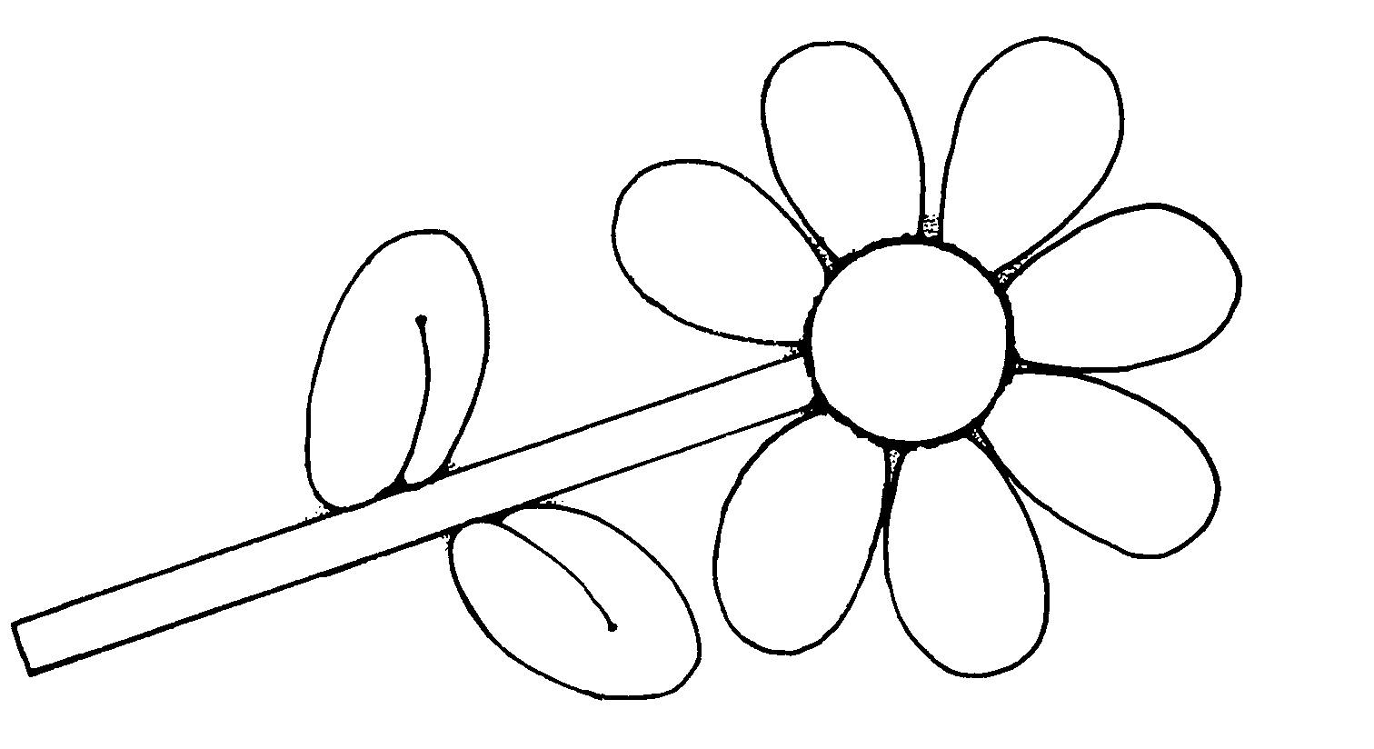 Flower stem clipart outline