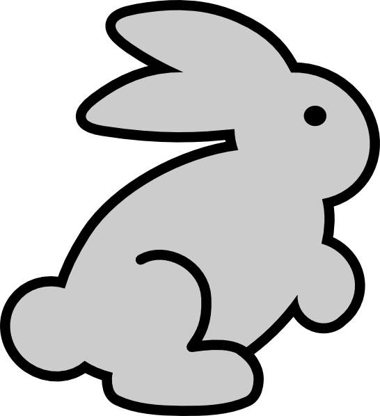 Bunny black and white rabbit black and white clipart 3