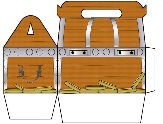 Pirate treasure, Paper and Coloring pages