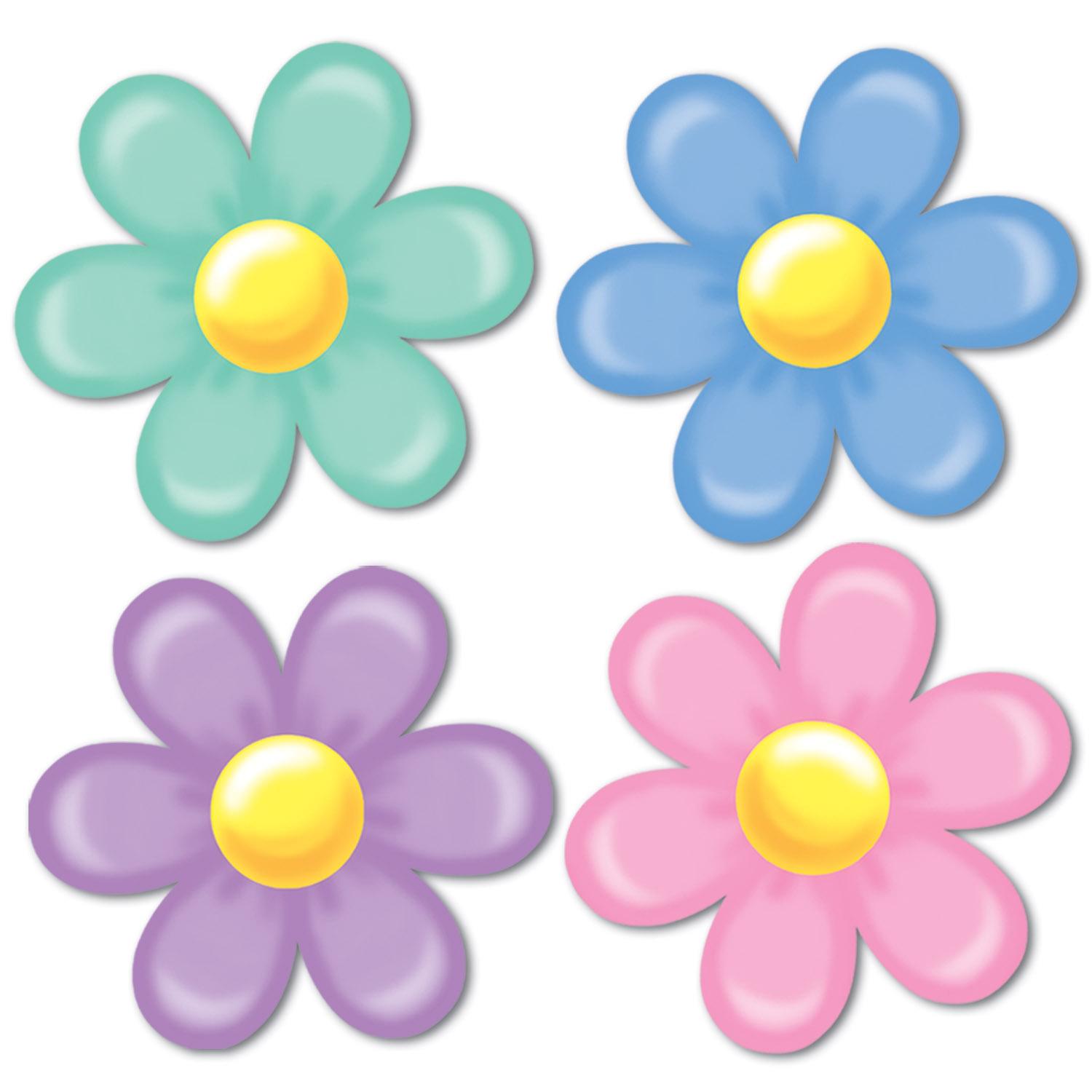 Spring & Summer Retro Flower Cutouts (Qty of 48 ...