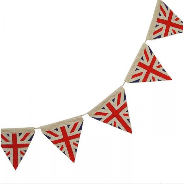 Gorgeous Vintage Union Jack Fabric Bunting. Queens 90th Birthday ...