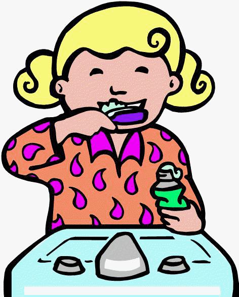 Brush teeth with dirty water clipart