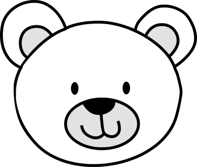 Bear head clipart black and white