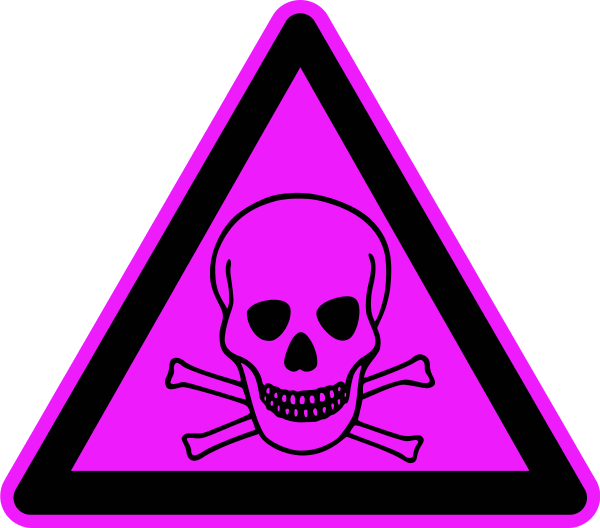 skull and bones in a triangle warning sign - vector Clip Art