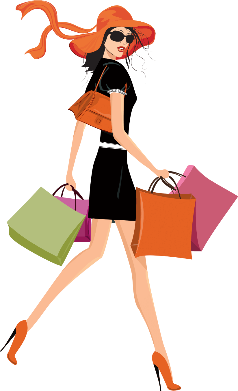 shopping girl clipart - photo #4