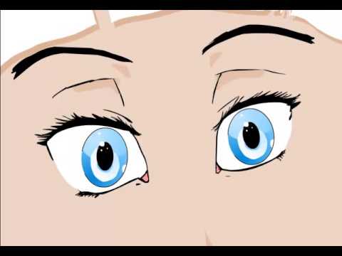 Anime eyes blinking animation - YouTube