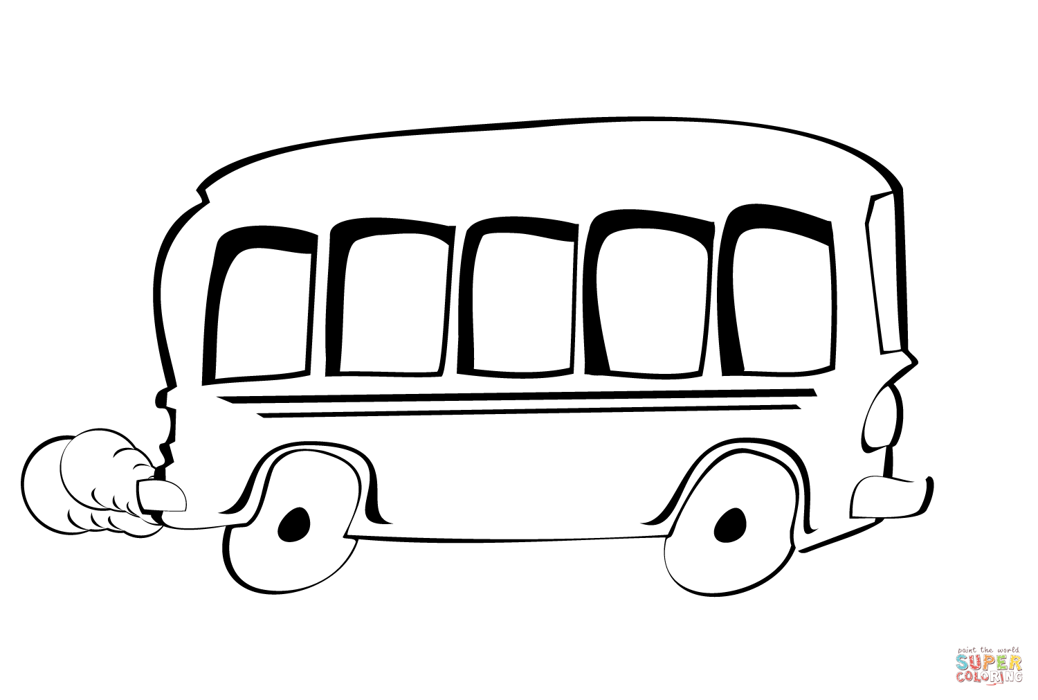 Cartoon Bus coloring page | Free Printable Coloring Pages