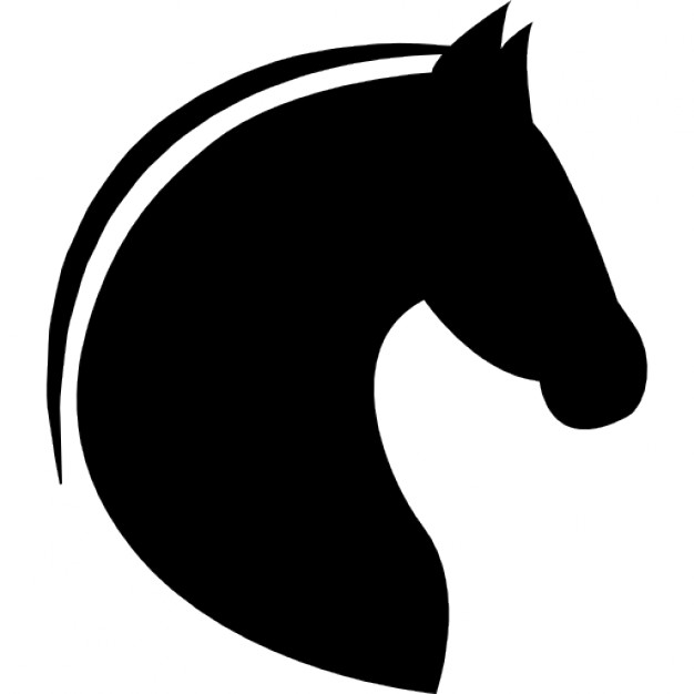 Horse head with horsehair line and semicircular back shape Icons ...