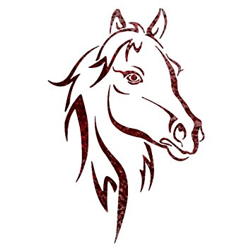 Amazon.com: J BOUTIQUE STENCILS Horse Head Animal wall stencils ...