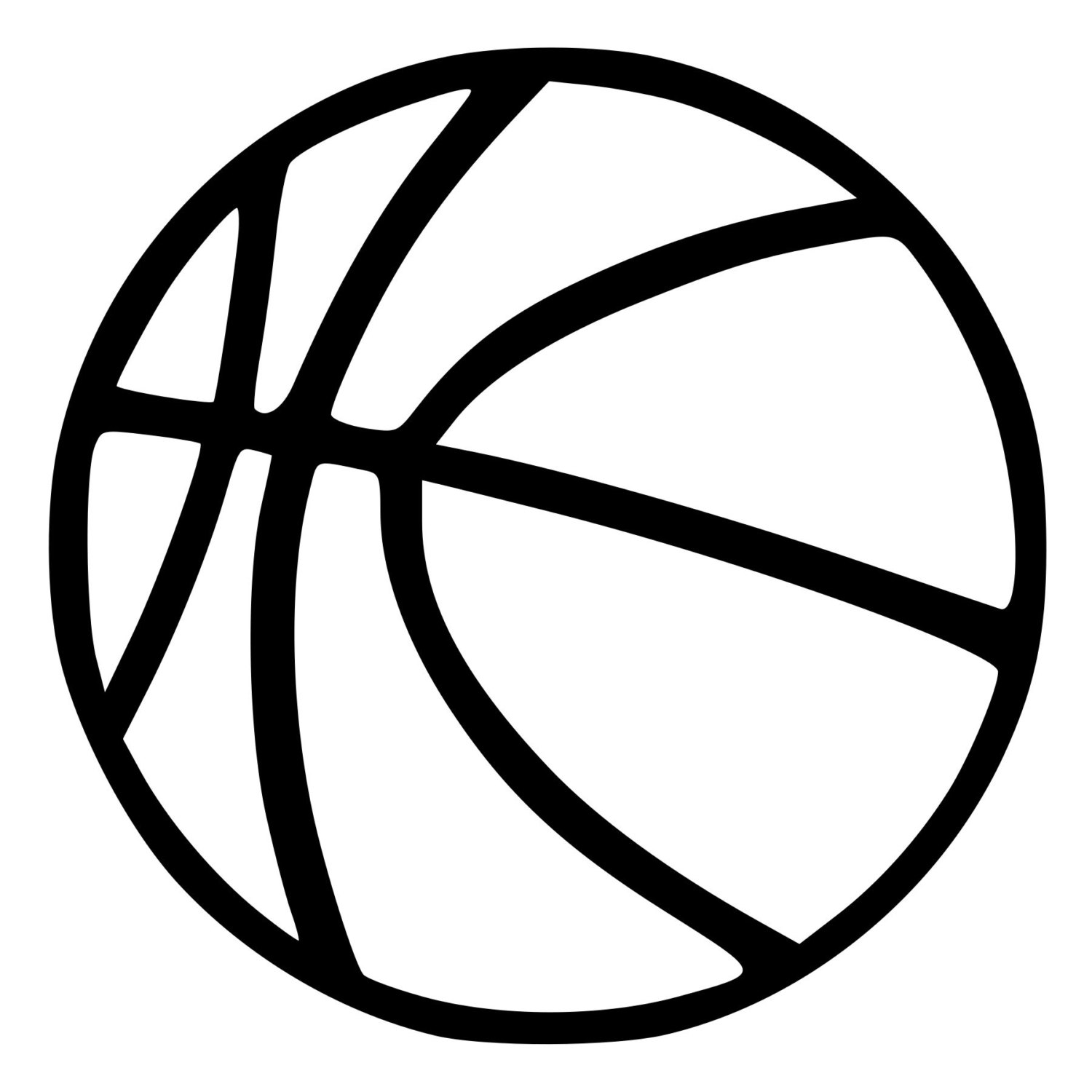 Basketball Outline Die-Cut Decal Car Window by BeeMountainGraphics