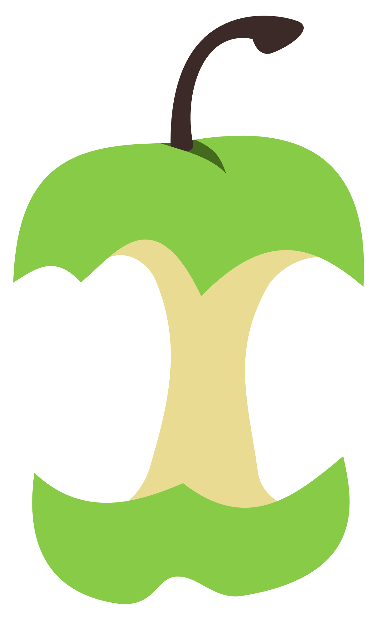 Green Apple Core Clipart