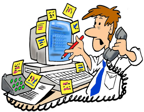 Busy office worker clipart
