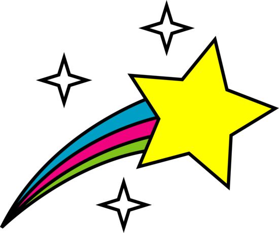 Shooting star clipart black background