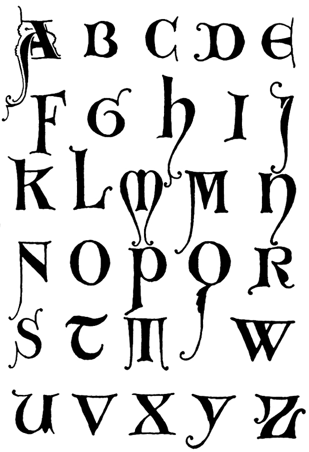 Gothic Letters A Z 6jpg Clipart - Free to use Clip Art Resource