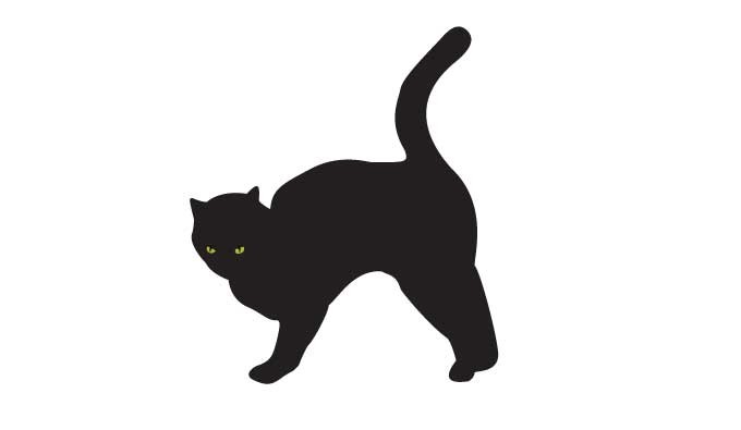 Spooky black cat clipart