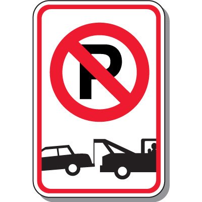 Tow Away Zone Signs - No Parking Symbol (With Graphic) | Seton