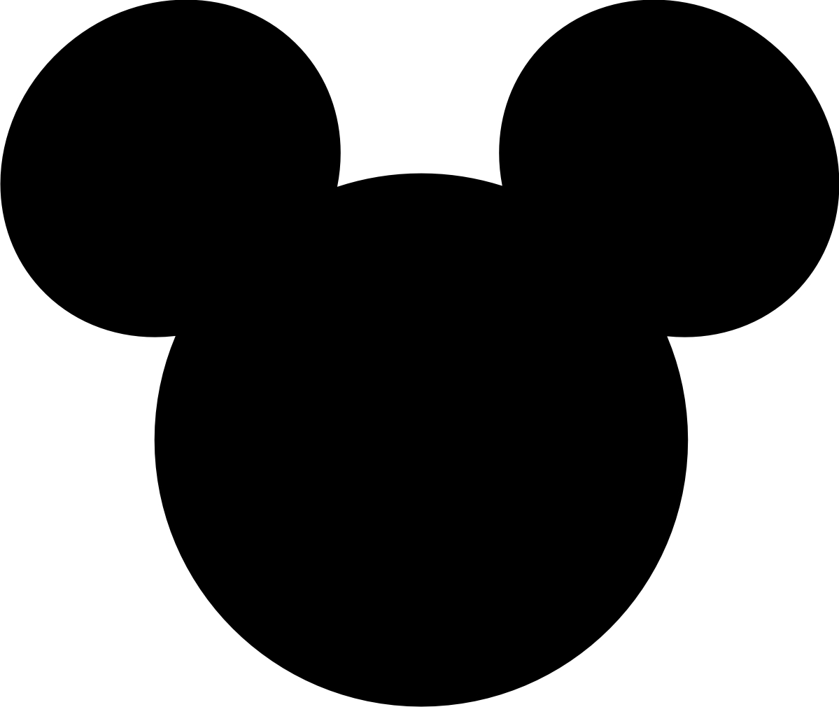 Mickey mouse head silhouette clipart