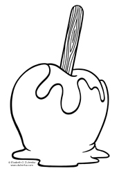 Candy apple clipart black and white