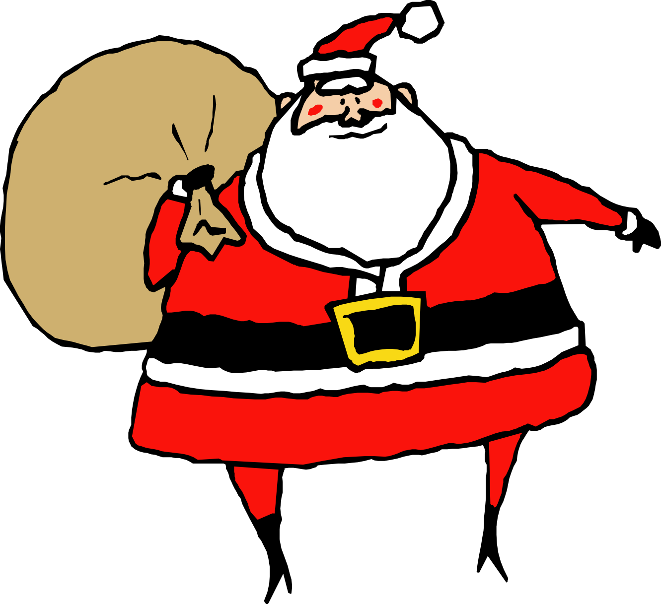 Clip Art: Santa Claus 6 Coloring Book Christmas ...