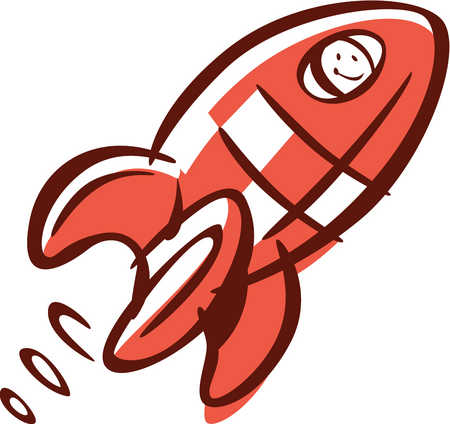 Stock Illustration - Cartoon drawing of a launching rocket ...