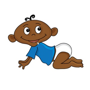Baby Clipart Image - Cartoon of a Cute African American Baby ...