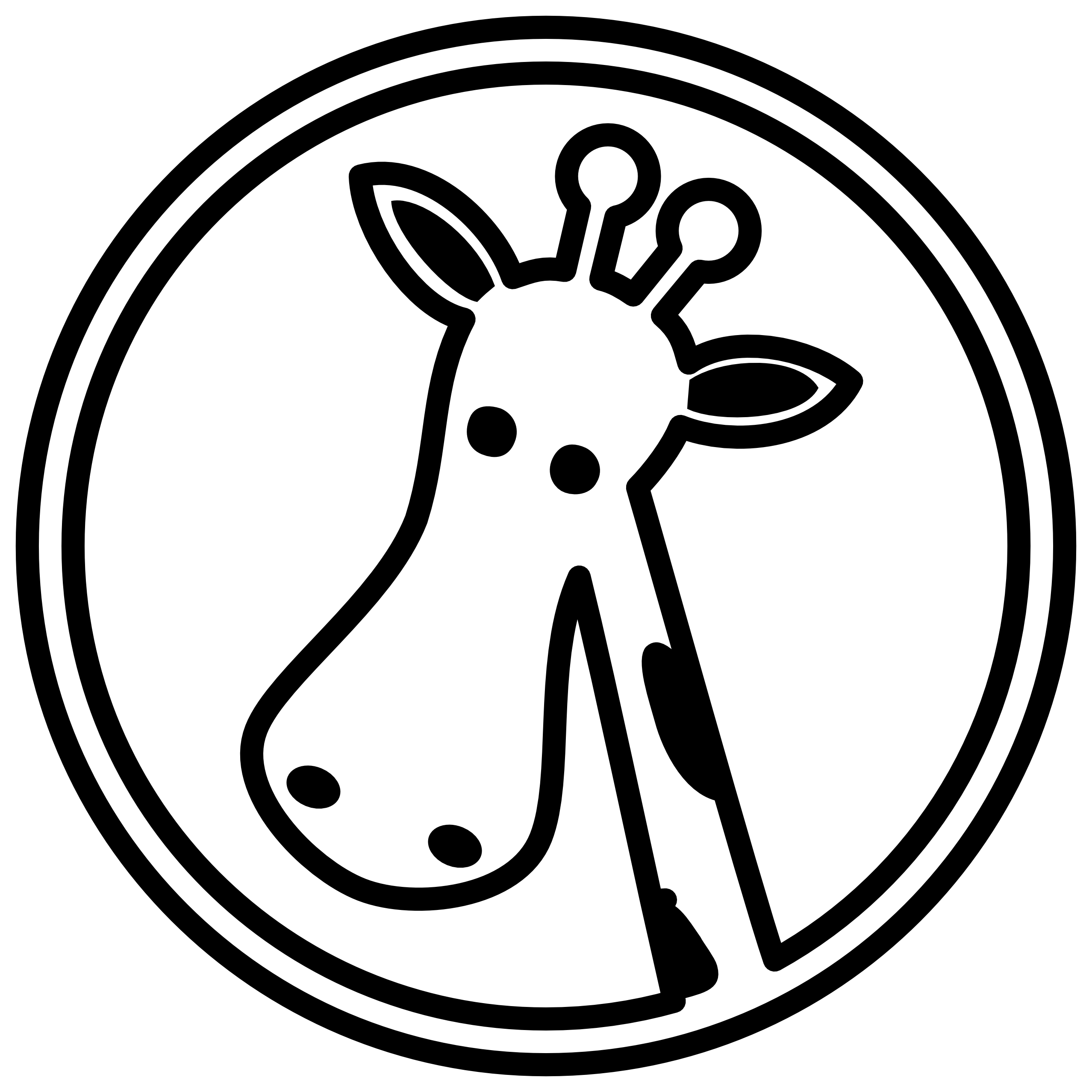 Clip Art: Giraffe Head Black White Line Art ...