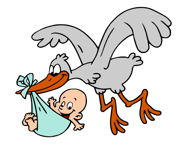 clipart image stork holding a baby - photo #9