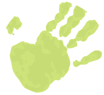 Green Handprint - quoteko.