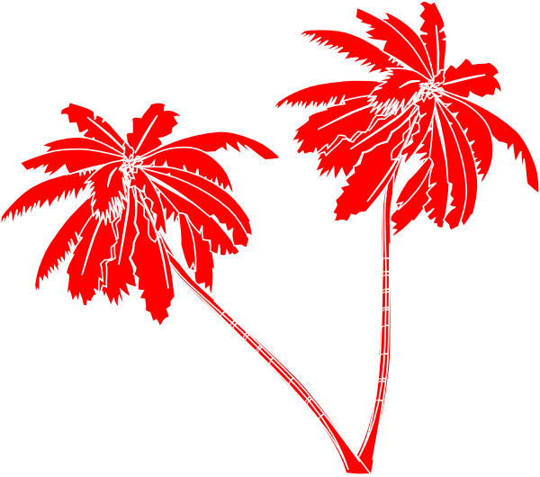 Red And White Palm Trees clip art - vector clip art online ...