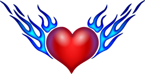 Drawings Of Hearts With Flames - ClipArt Best