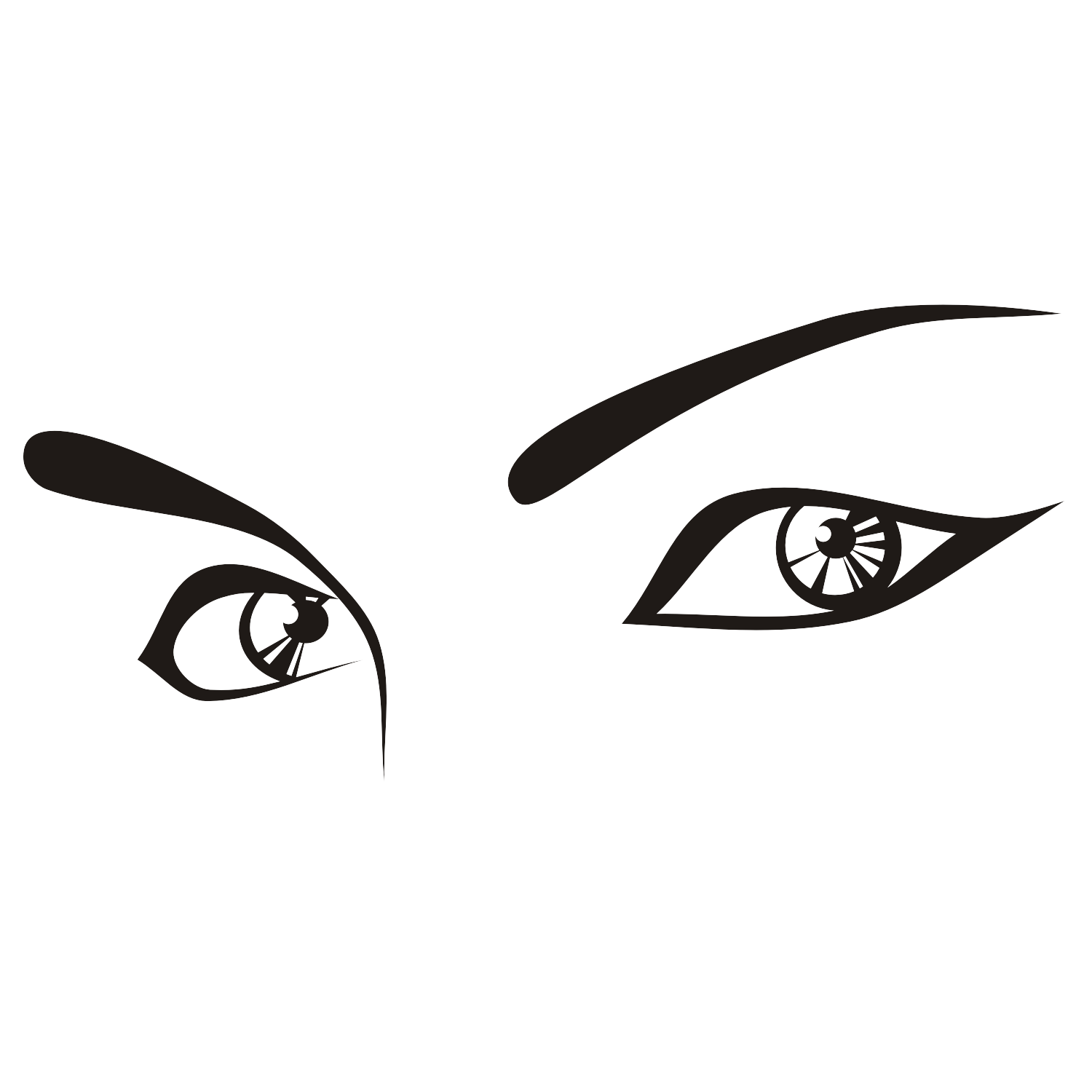 Vector for free use: Vector female eyes