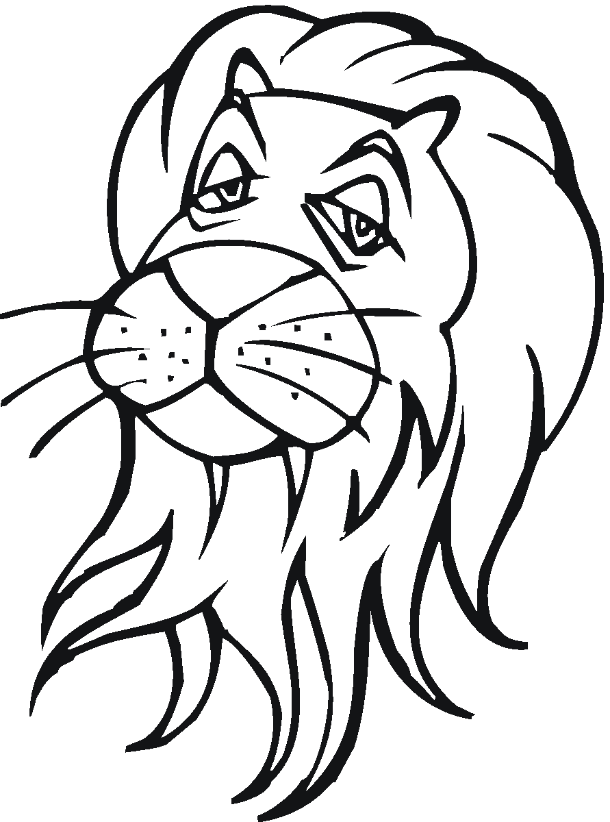 Lion Side Head Colouring Pages Sketch Coloring Page